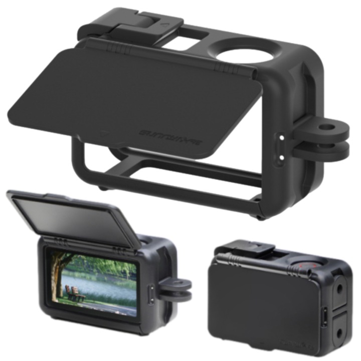SunnyLife védőtok DJI Osmo Action 5 4 3 kamerához, műanyag, fekete, 8x5,7x3,7cm