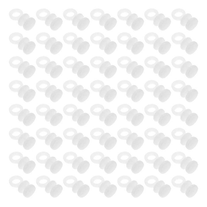 Role pentru sina de perdea ZYBLSSBB LSM2xh730-BCS0021036, din plastic silentioase, compatibile cu draperii si perdele, alb, set 100 buc, 1.6 x 0.8 x 0.8 cm