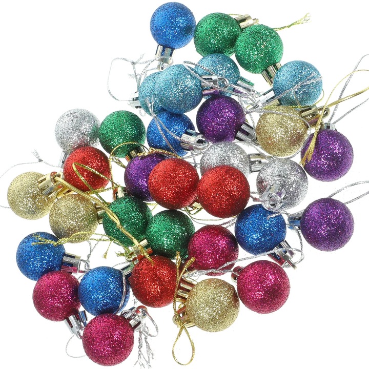 YANYXR karácsonyi gömbök, 80 db-os szett, többszínű, 2.5x2.5x2.5cm