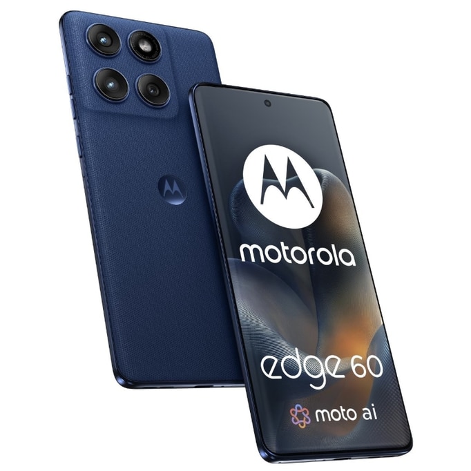 Telefon Mobil Motorola Edge 60, Procesor Mediatek Dimensity 7300, P-OLED 6.67", 12GB RAM, 256GB Flash, Camera Tripla 50 + 10 + 50 MP, Wi-Fi, 5G, Dual Sim, Android (Albastru)