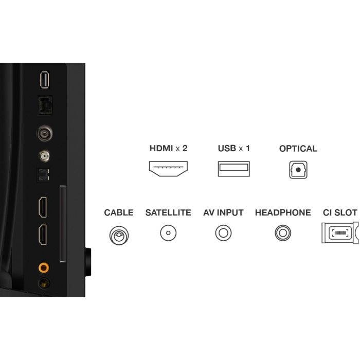 Televizor QLED TCL 32V5C Full HD, 60Hz, Bluetooth, 2x HDMI, negru, 32"