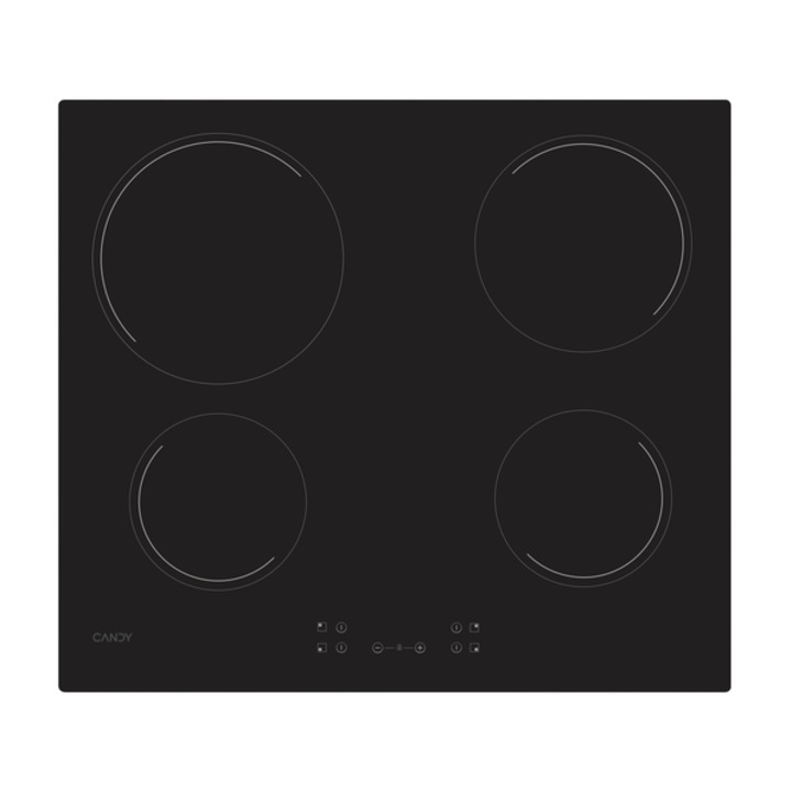 Plita incorporabila CANDY Idea CH64CCB/4U2, Vitroceramica, 4 zone de gatit, 6500 W, Control touch (Negru)