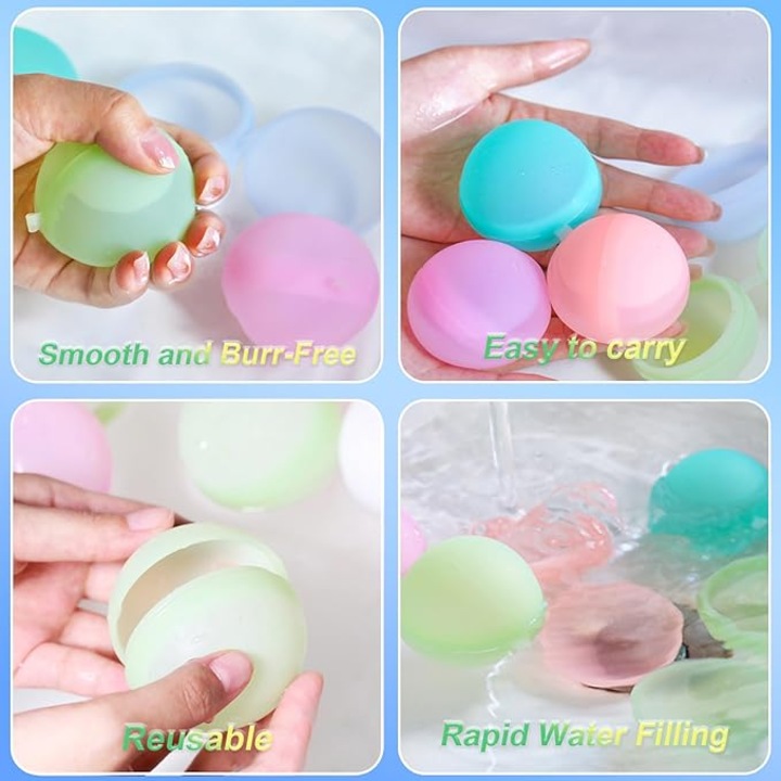 Set 20 baloane cu apa reutilizabile, multicolore, 6cm