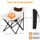 Scaun camping pliabil HNSMART, alb, 45x36x69cm, suport 120kg, cu husa transport