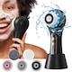 Set aparat de curatare faciala electric, MOSMAOO®, Exfoliere, Masaj si Curatare Profunda, Demachiant Facial, IPX7 Impermeabil, 5 Capete de Curatare, 3 Viteze Reglabile, Functionare Wireless, Negru mat