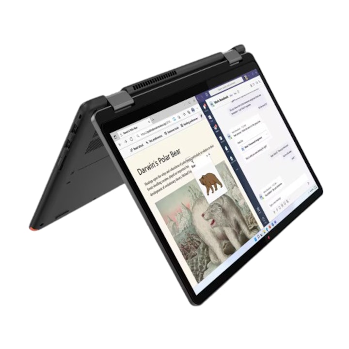 Лаптоп 2 in 1 Lenovo 13w Yoga, 13.3" WUXGA, IPS, AMD Ryzen™ 3 5425U (4C / 8T, 2.7 / 4.1GHz, 2MB L2 / 8MB L3), 8GB RAM, 256GB SSD M.2, AMD Radeon™ Graphics, Windows 11Pro