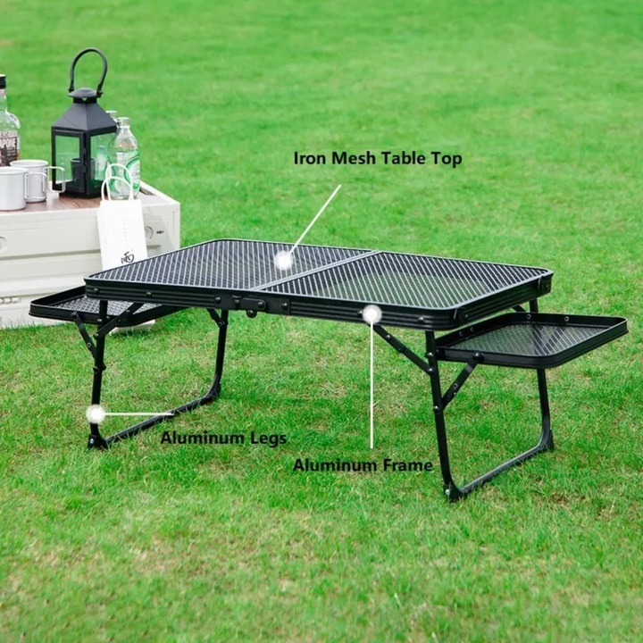 Masa pliabila din plasa de fier, portabila, 60 X40 X 26 CM