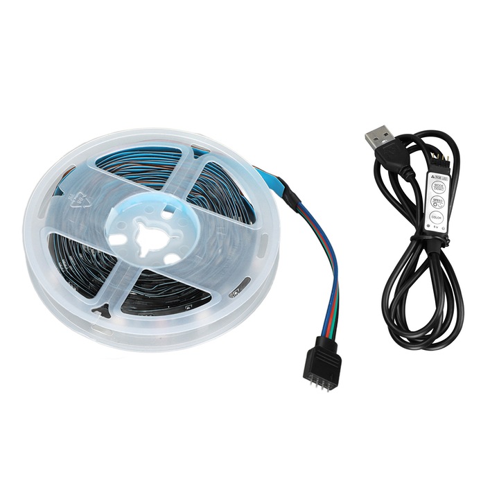 RGB LED лента, 5V, USB, с 3 бутона, за спалня, клуб, хотел, коридор, 1 м / 3,3 фута