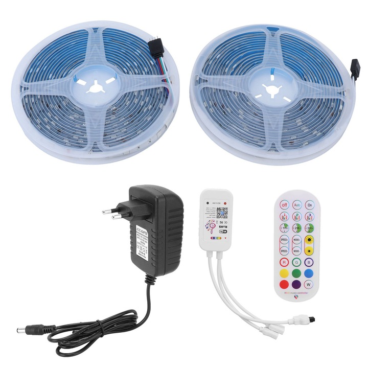 LED WIFI RGB IP65 12V светеща лента с гъвкаво въже, с променящи се цветове, за външна декорация, ЕС 100-240V