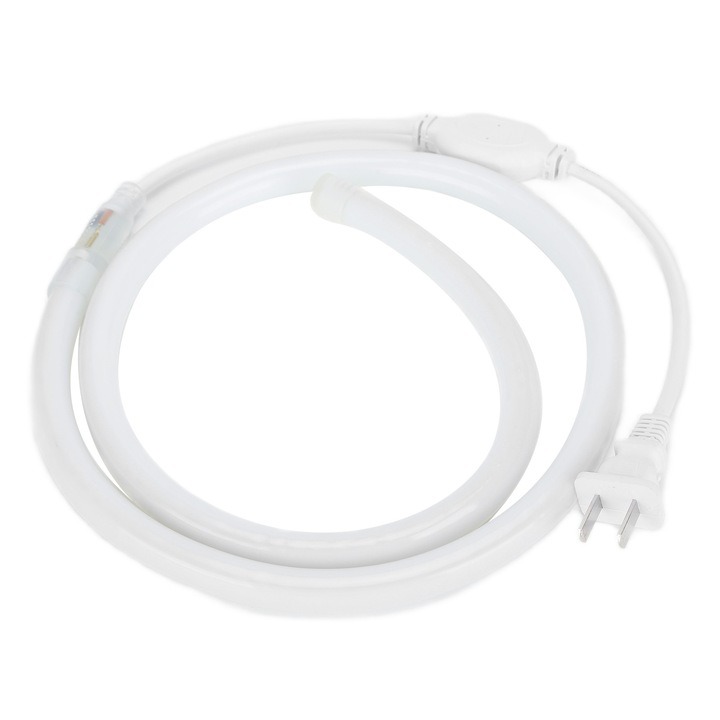 Водоустойчива LED неонова лента, декоративна за външно ползване, 120 LED-а, гъвкава неонова лента, щепсел за САЩ, 100-240V