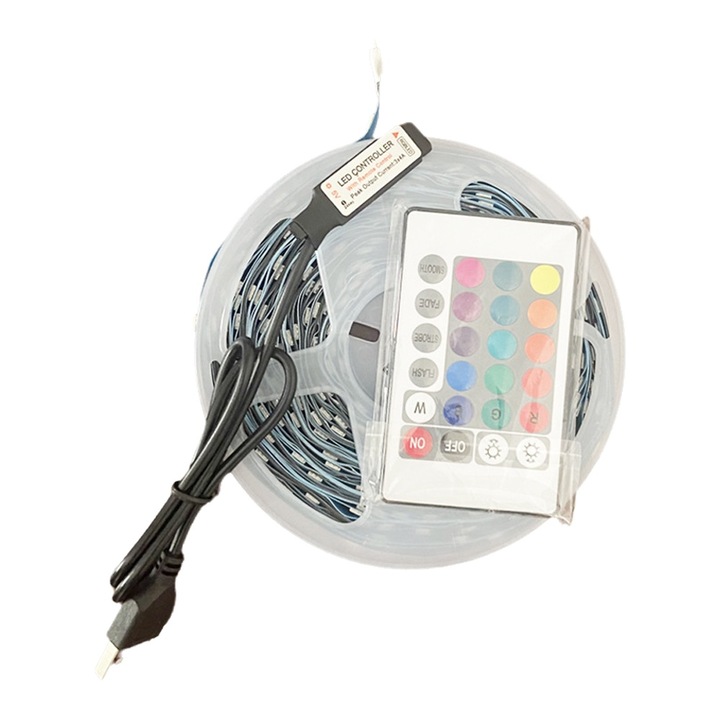 Hosszú, méterenkénti RGB12 LED fénycsík okos Bluetooth-tal és öntapadós fénysáv hangulatos háttérvilágítással