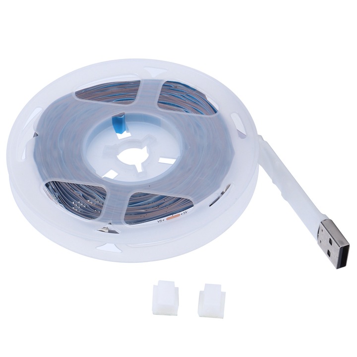 LED USB RGB светлинна лента с дистанционно управление, декоративна лампа за стая, подсветка за телевизор, 5М, 90LED