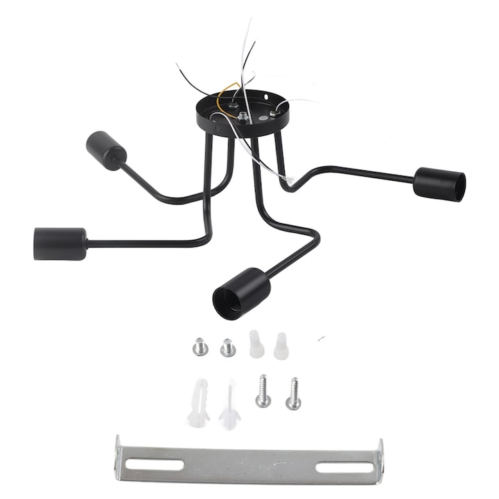 LED висяща лампа в ретро стил, 110-240V, 4XE27, с антично осветително тяло, за офис, кафене, бар, антре