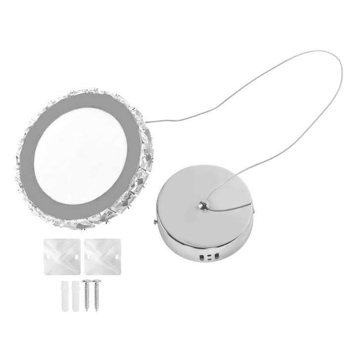 Кристален полилей, висяща лампа, пендел за всекидневна, кухня, 12W, бяла светлина, 85-265V