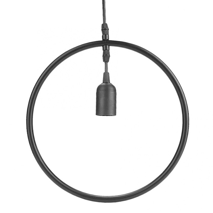 Модерна LED лампа E27, хол, бар, геометрична, висяща, желязна рамка, черна, 220V (триъгълник)