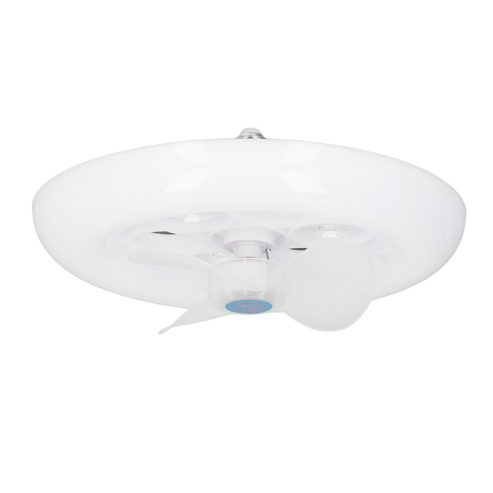 Таванен вентилатор с безшумна LED светлина за интериор, затворен таванен вентилатор за детска стая, спалня, 10,6 инча, 165-265V