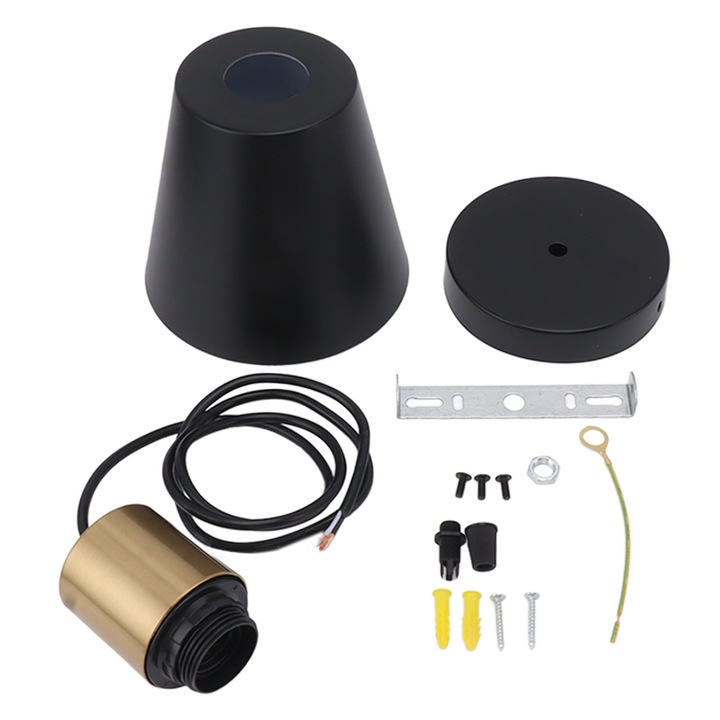 Индустриално висящо осветително тяло от черен метал, модерно, скандинавско, за крушка E26 E27, 85‑265V