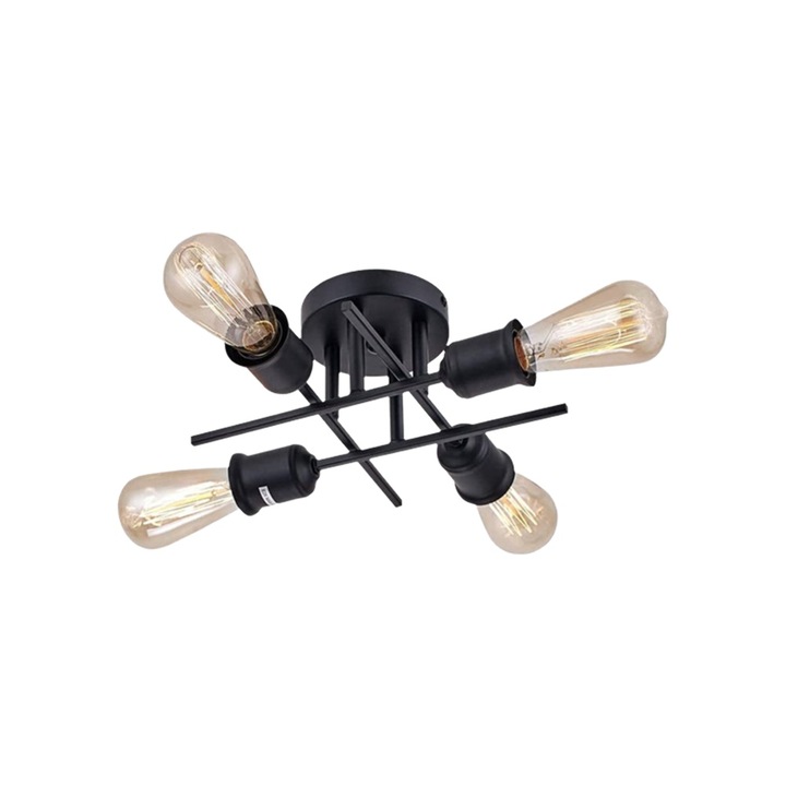 Американска таванна лампа тип фермерска къща, ретро индустриален стил, коридор, ресторант, спалня, стълбище, осветление от желязо