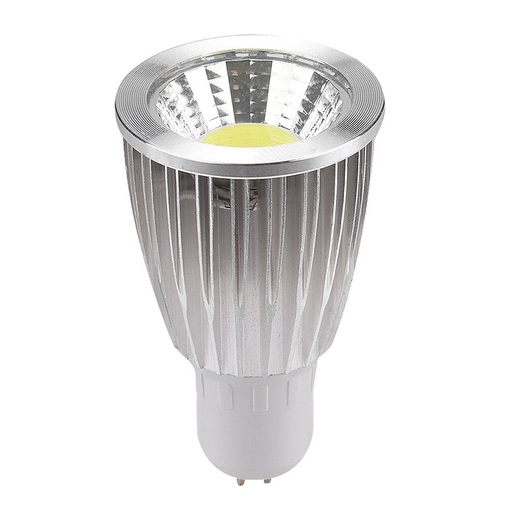7W AC110-265V GU5.3 Топла COB LED крушка от алуминий, прожекторна лампа за дома, ресторанта, хотела