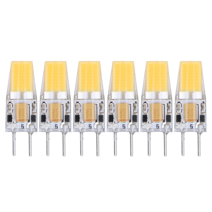 6 db GY6.35 5W 12V LED szilikon hideg fehér 360°-os izzó készlet