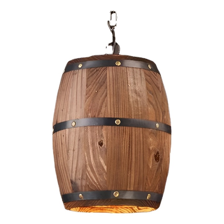 Декоративен полилей с бъчва, винтидж индустриален стил, рустик стил, бар, кафене, ресторант, бъчва