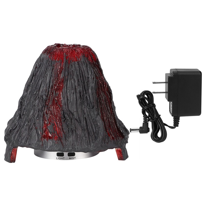 Mini háztartási gyanta vulkán alakú aromaterápiás párásító éjszakai fénnyel, 110-240VUS csatlakozóval