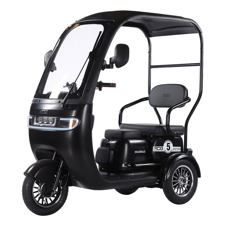 Tricicleta electrica RDB Panda 5, fara permis, 1000W, 25 km/h, 60V, 20Ah, autonomie 67 km, culoare negru
