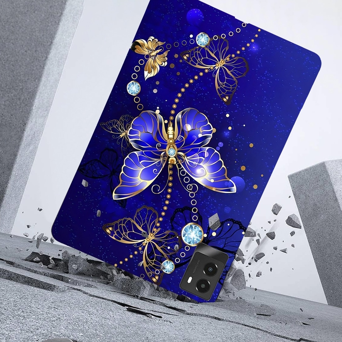 Husa tableta pentru Lenovo Legion Y700 2025, material TPU, design cu model colorat, functii smart, Albastru