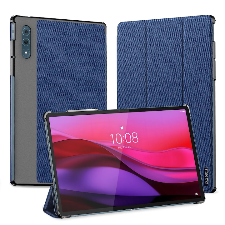 Husa tableta pentru Lenovo Yoga Tab Plus DUX DUCIS Seria Domo, din piele magnetic Flip (albastru)