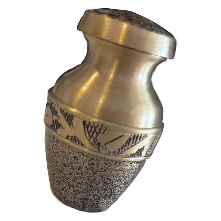 Sicriu memorial din otel, mini urna, 4cm x 4cm x 7cm