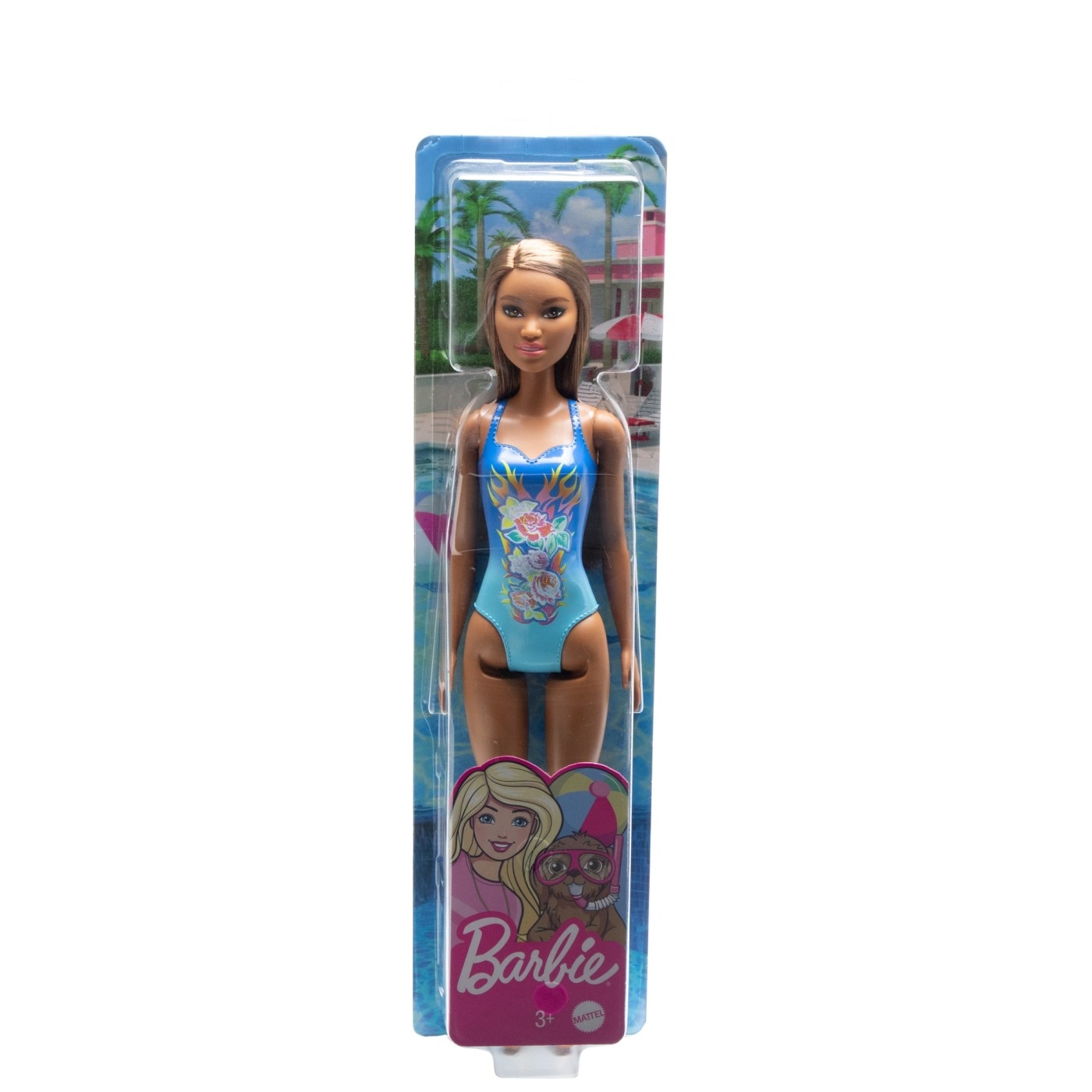 Papusa Barbie - O zi la plaja, costum de baie albastru