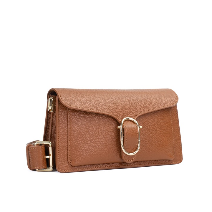 Poseta Piele Anabelle - Coniac, Geanta Casual din Piele Naturala, Geanta, Genti