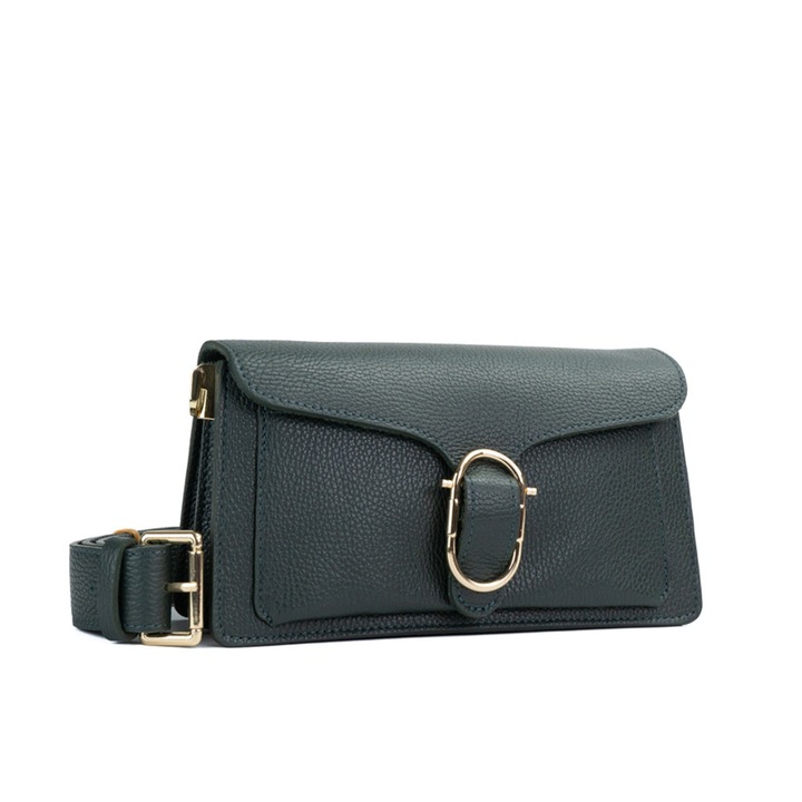 Poseta Piele Anabelle - Verde Inchis, Geanta Casual din Piele Naturala, Geanta, Genti