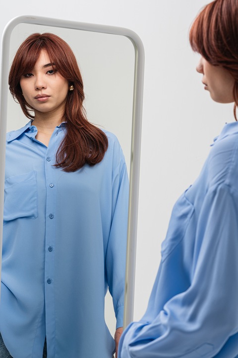Max&Co, Camasa din amestec de matase Fedora, Albastru lavanda