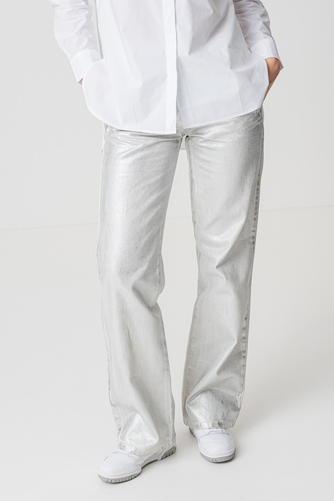 Max&Co, Blugi evazati cu aspect metalizat, Argintiu