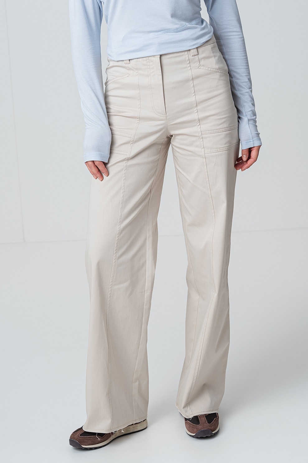 Max&Co, Pantaloni cu talie inalta, Piersica, 38