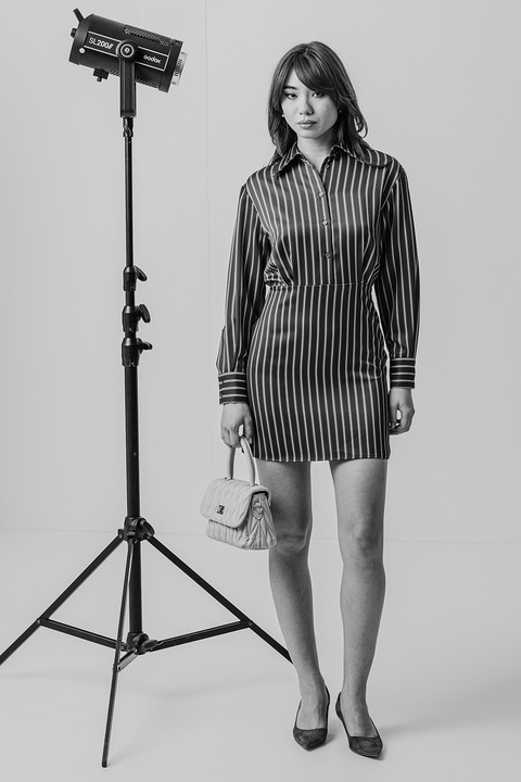 Max&Co, Къса рокля с райе, Тъмносин/Бледо розово