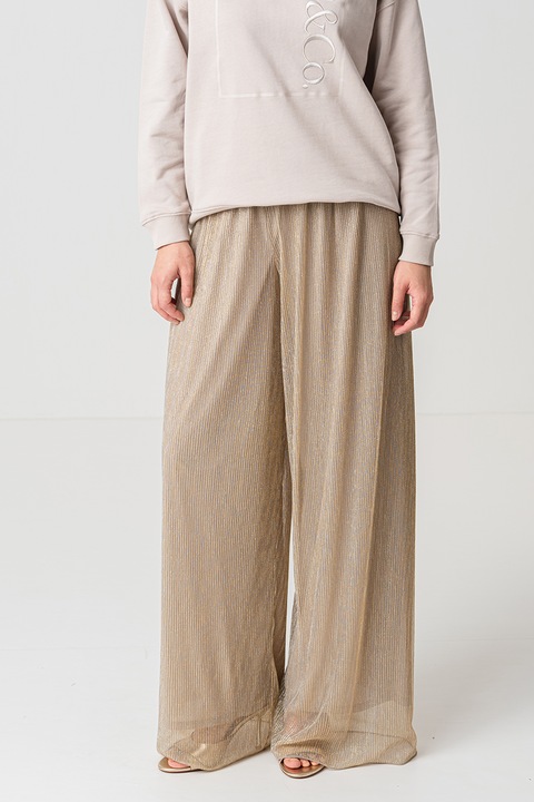 Max&Co, Pantaloni cu croiala ampla Raiment, Auriu/Argintiu