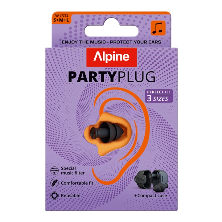 Фестивал Alpine PartyPlug, концерт, парти тапи за уши, черни