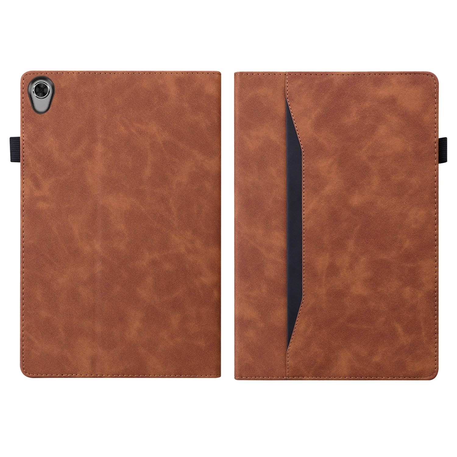 Husa tableta pentru Lenovo Tab M10 HD Gen 2 TB-X306F, in piele PU, tip carte cu suport, sloturi pentru carduri si fotograii, suport pentru creion, rezistent la socuri, maro