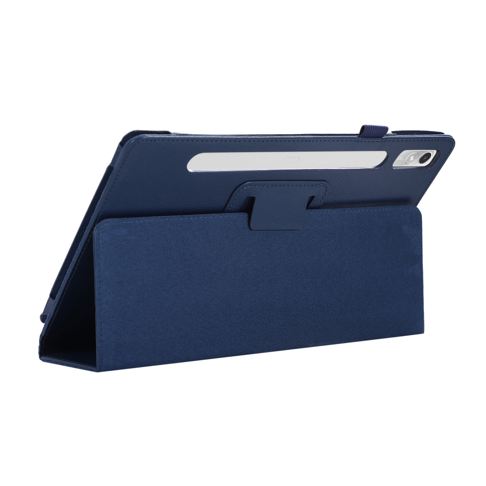 Husa tableta pentru Lenovo Tab P11 Pro Gen 2, piele cu textura granulata, suport, capac magnetic, protectie completa, Albastru inchis