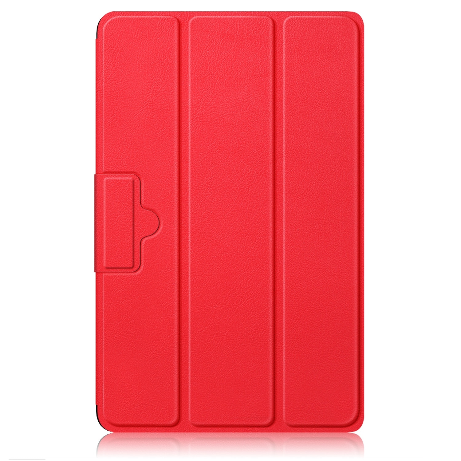 Husa tableta pentru Lenovo Legion Y700, piele texturata, design cu 3 plieri, catarama magnetica, Rosu