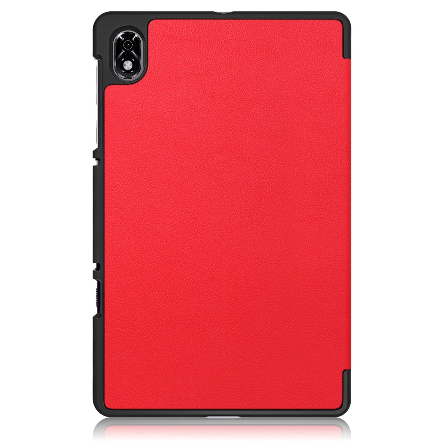 Husa tableta pentru Lenovo Legion Y700, piele texturata, design cu 3 plieri, catarama magnetica, Rosu
