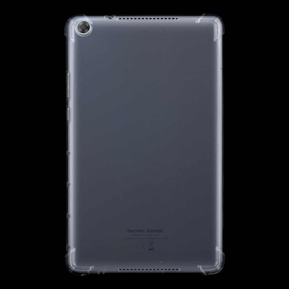 Husa tableta pentru Huawei Mediapad M5 Lite, silicon transparent, carcasa anti-soc, spate transparent, protectie completa, negru