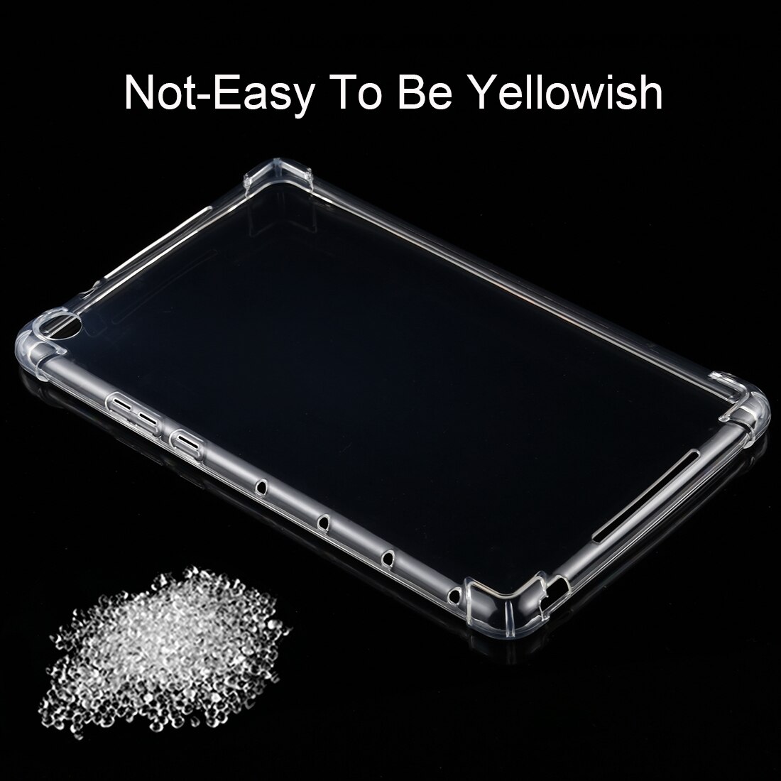 Husa tableta pentru Huawei Mediapad M5 Lite, silicon transparent, carcasa anti-soc, spate transparent, protectie completa, negru