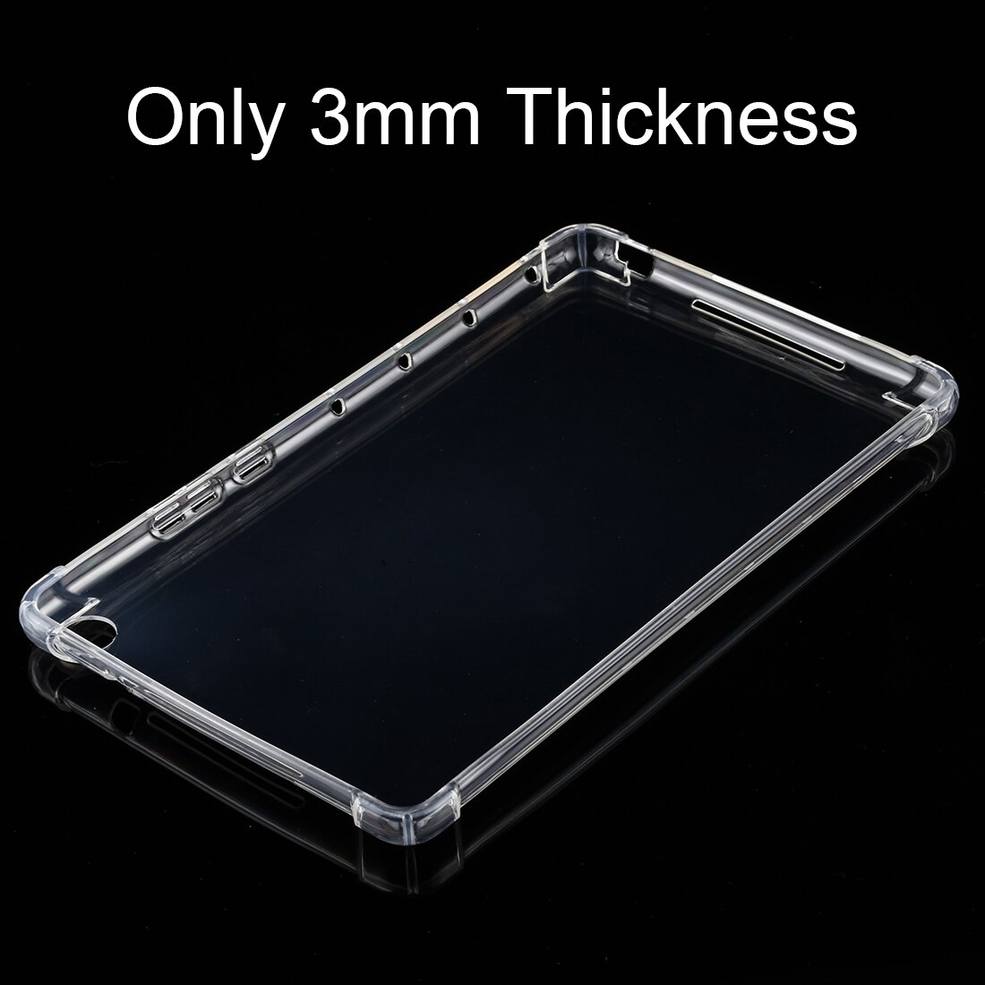 Husa tableta pentru Huawei Mediapad M5 Lite, silicon transparent, carcasa anti-soc, spate transparent, protectie completa, negru