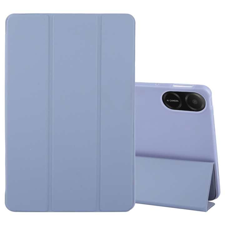 Husa tableta pentru Honor Pad X8a / X9, tri-fold silicon si piele, husa tableta lavanda