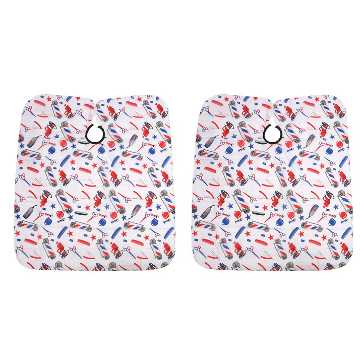 Set 2 pelerine de frizerie impermeabile, ajustabile, pentru tuns si vopsit, multicolor