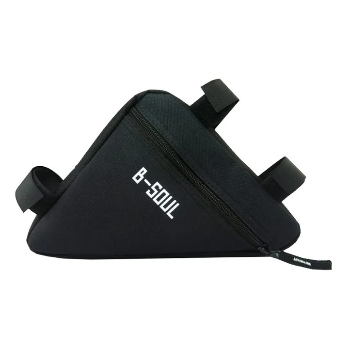 Geanta pentru bicicleta B-Soul, impermeabila, montare pe cadru, 30x15x10cm, negru