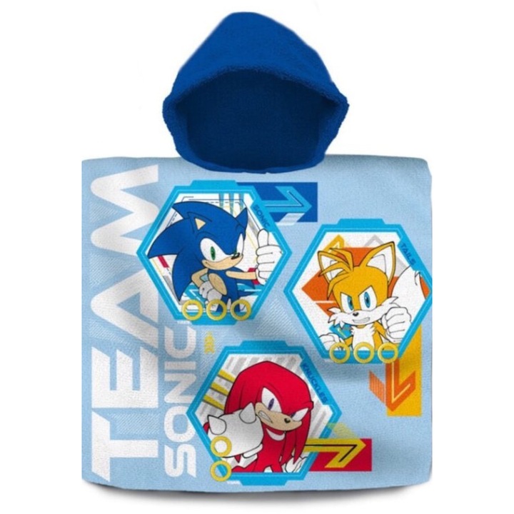 Детска кърпа-пончо, Sonic, Памук, 120 x 60 см